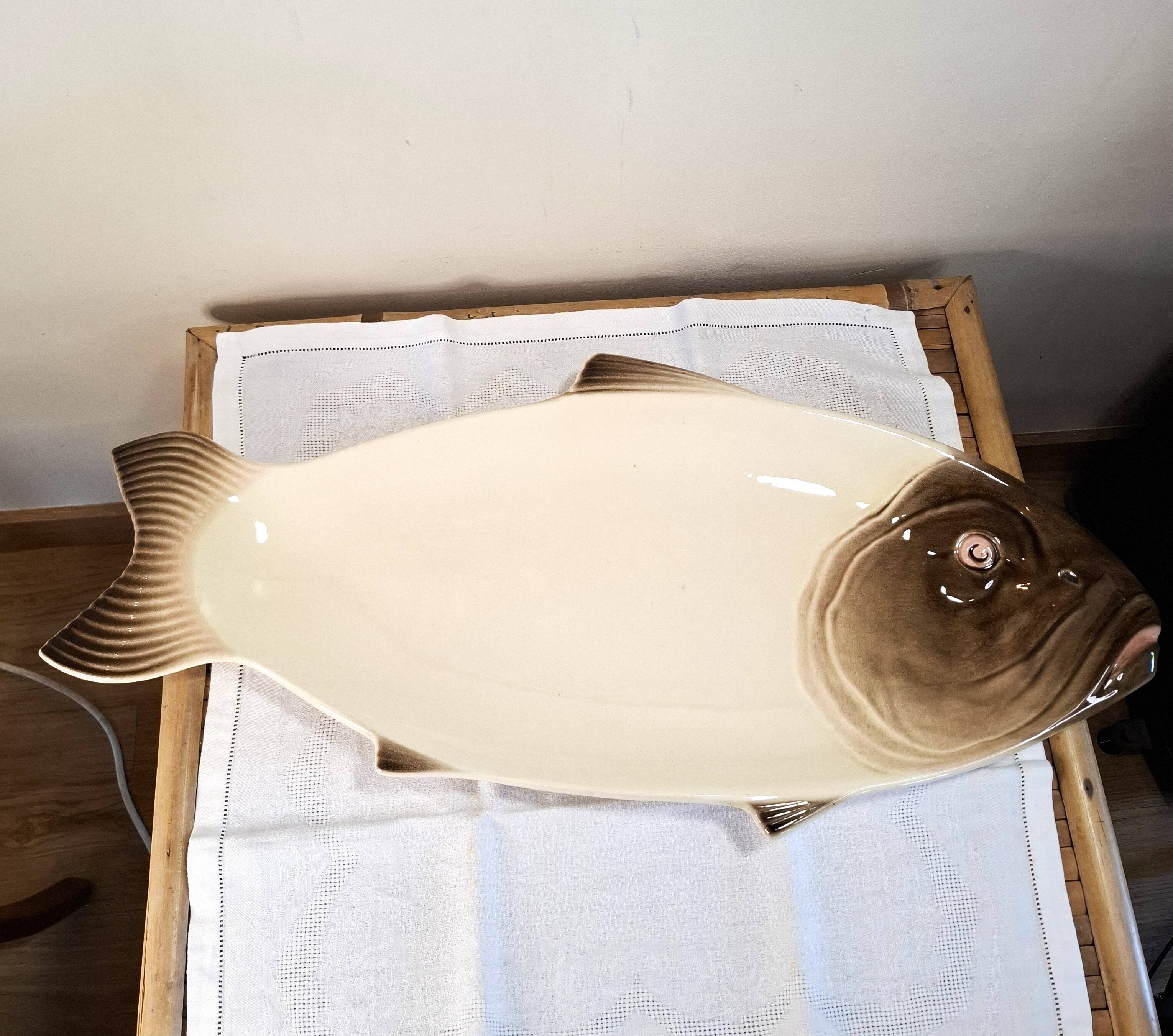 Plat poisson céramique Longwy