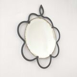 Bevel frame frame black metal flower 34x39cm