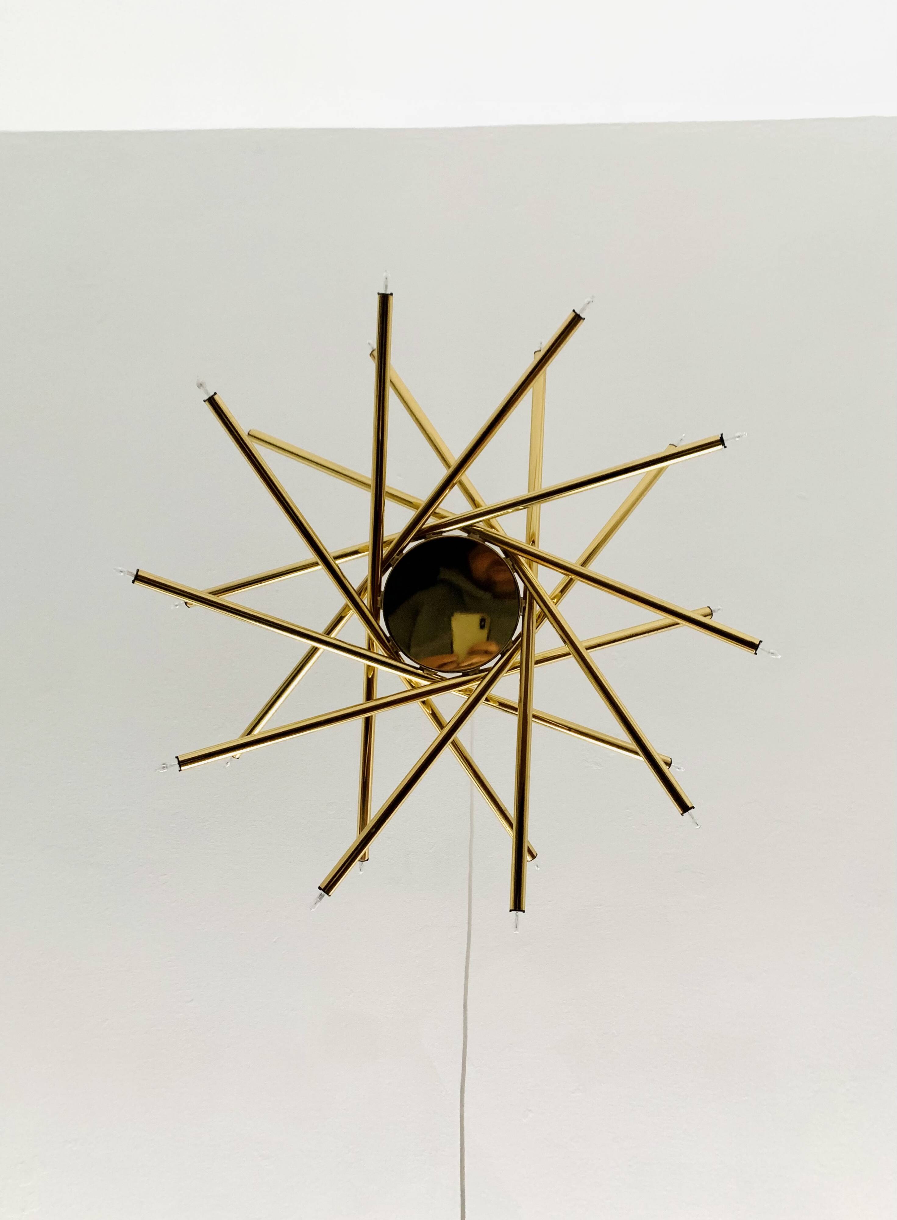 Holywood Regency Brass Chandelier