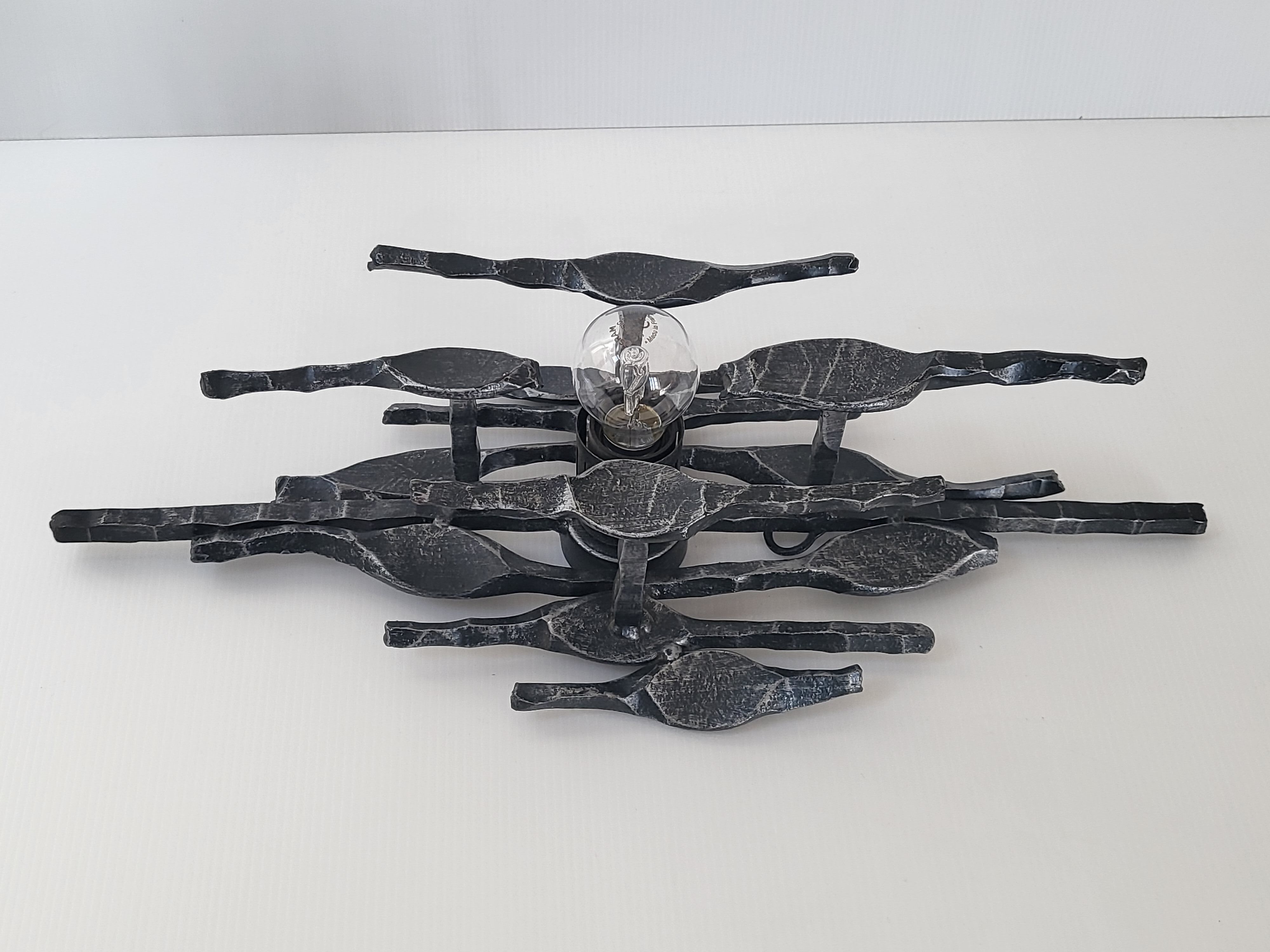 Brutalist wall lamp 1970 vintage