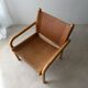 Danish safari armchair beech wood leather 1970s