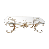 Coffee table ear of wheat in gilded metal