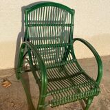Fauteuil rotin vert