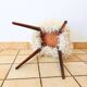 Mid-Century stool with splayed legs in genuine wool