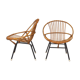 Paire de fauteuils en rotin et métal 1960