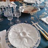 5 oyster plates in pillivuyt white porcelain