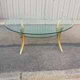 Vintage bronze and glass coffee table