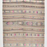 6x8 Green & Blue Striped Handmade Kilim Rug, 174x256Cm