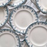 12 ironstone dinner plates “Florence” Longwy