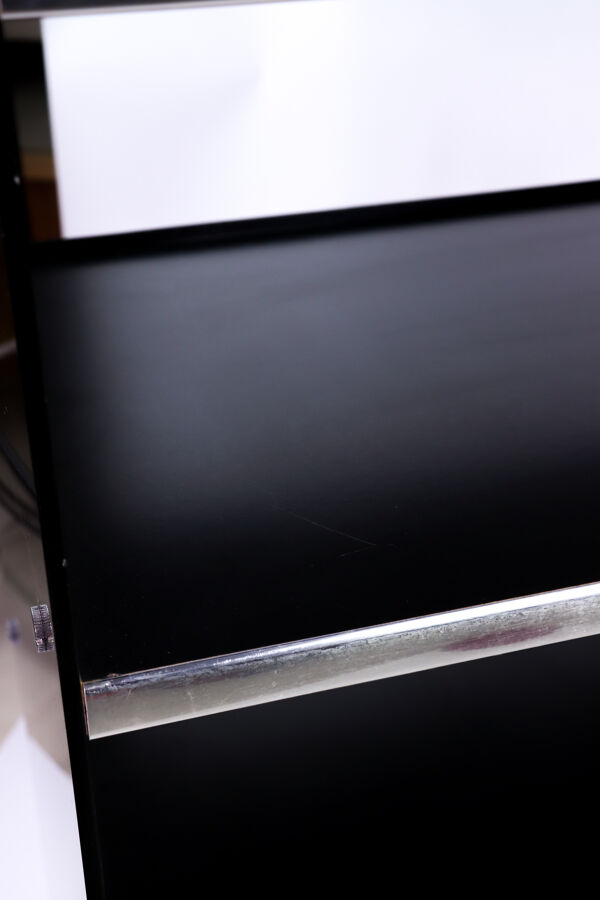 Meuble Hifi, range vinyles en plexiglas fumé par Eric Maville, années 70