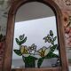 Set of 2 vintage mirrors in light brown wood Art Nouveau style