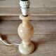 Old beige marbled stone lamp base - alabaster lamp