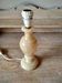 Old beige marbled stone lamp base - alabaster lamp