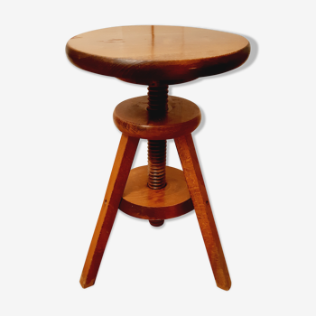 Tabouret à vis en bois massif