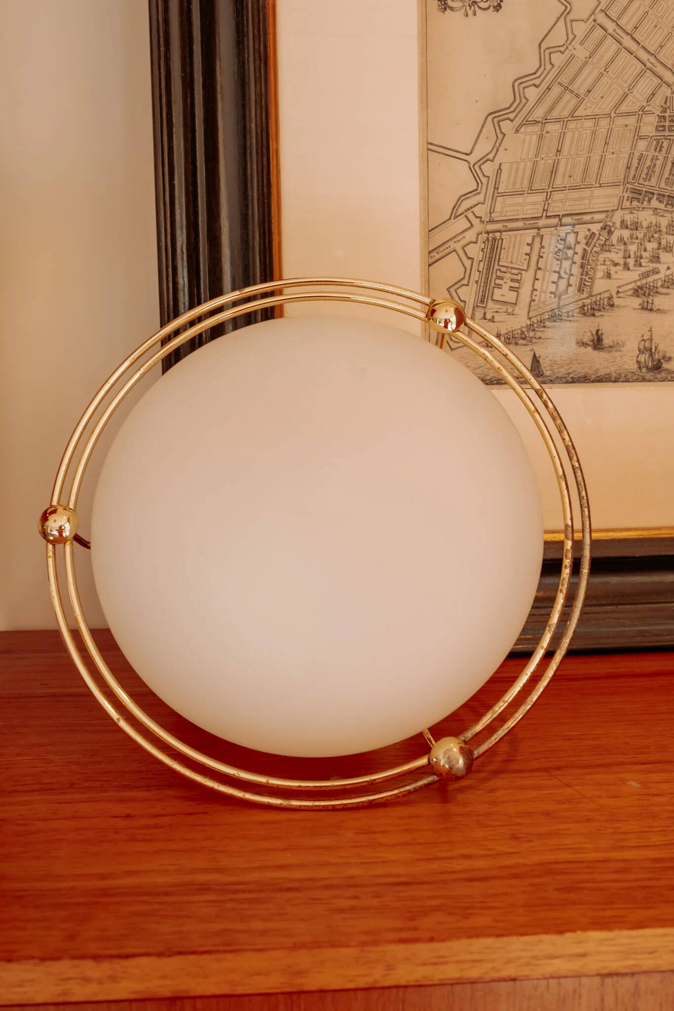 Vintage ceiling light Steinhauer with opal glass