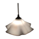 Retro pendant lamp with handkerchief in white opaline and brown border