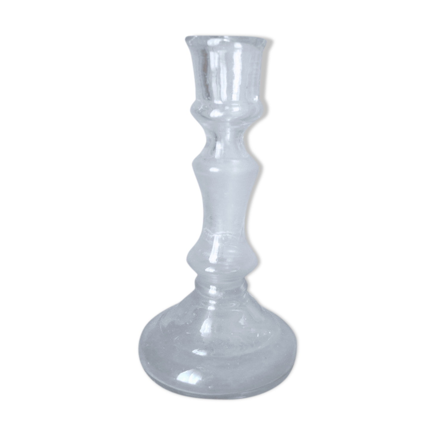 Blown glass candlestick at the end of the 19th century