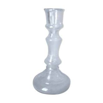 Blown glass candlestick at the end of the 19th century