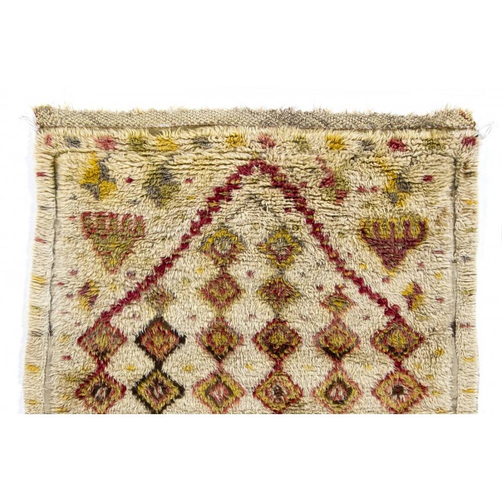 Antique Handmade Turkish Tulu Rug with Geometric Design, 100% Wool