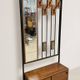 Vintage mid-century modern hallway coat rack with mirror by Alfred Hendrick