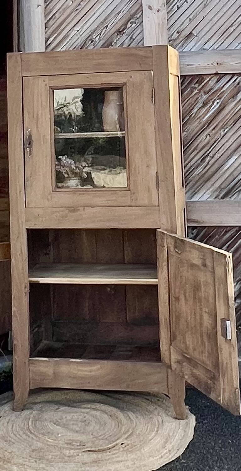Antique solid oak bonnetière: dresser, cupboard...