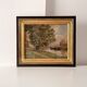Authentic oil on canvas of a landscape with barges, view of the Seine.