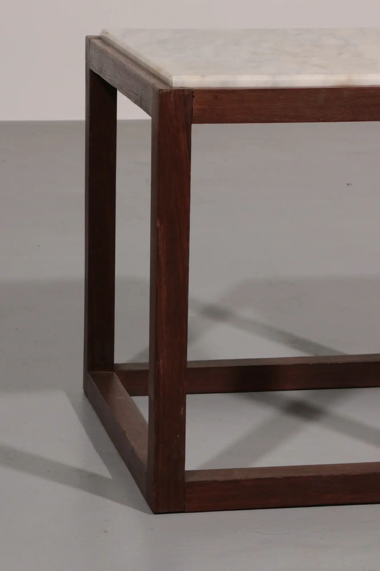 Rare 1970s cubic wenge & marble side tables by Claus Bonderup & Torsten Thorup