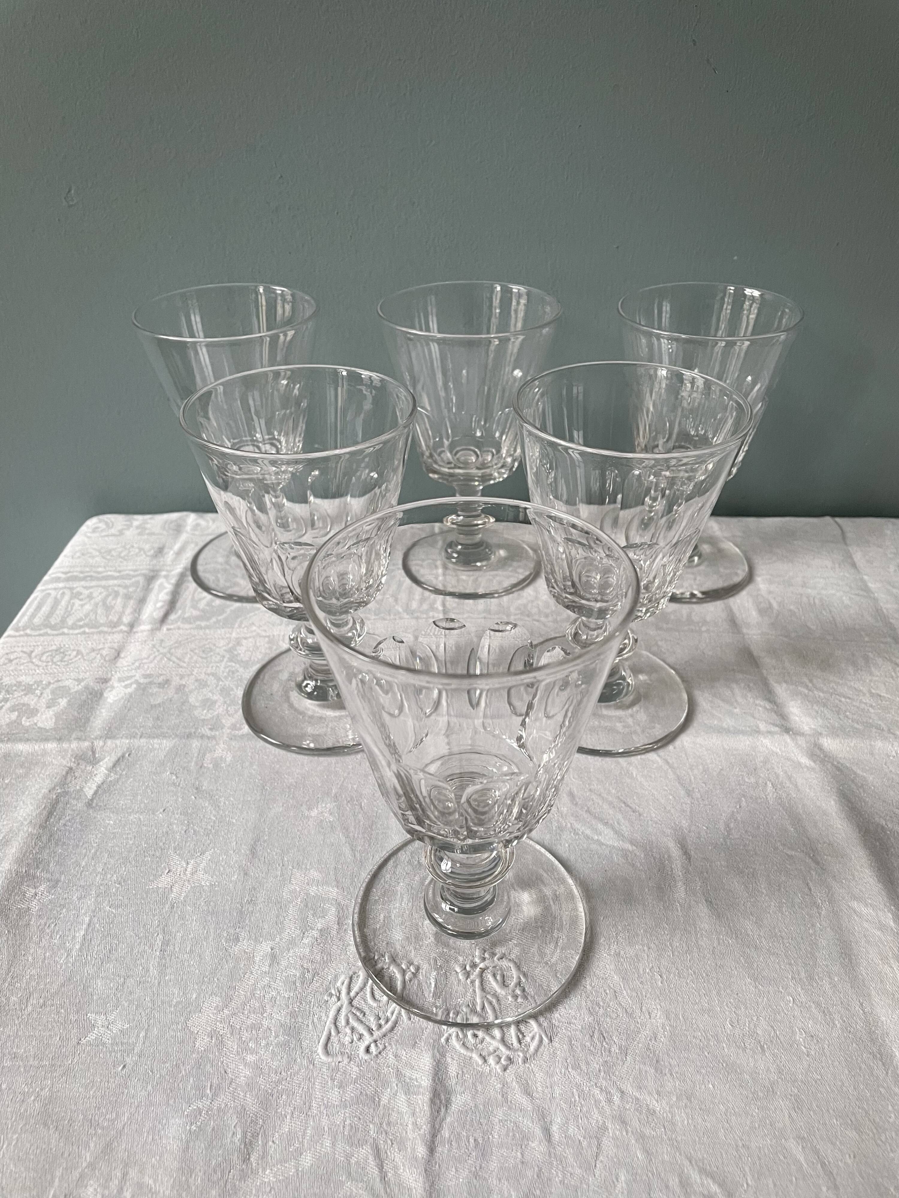 Lot de 6 verres XIXème en cristal Baccarat
