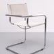 Bauhaus White Leather Arm Chair Matteo Grassi 1970s Italy