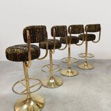 Vintage Swedish design Cobra barstools Borje Johanson ‘Art Deco print’