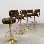 Vintage Swedish design Cobra barstools Borje Johanson ‘Art Deco print’