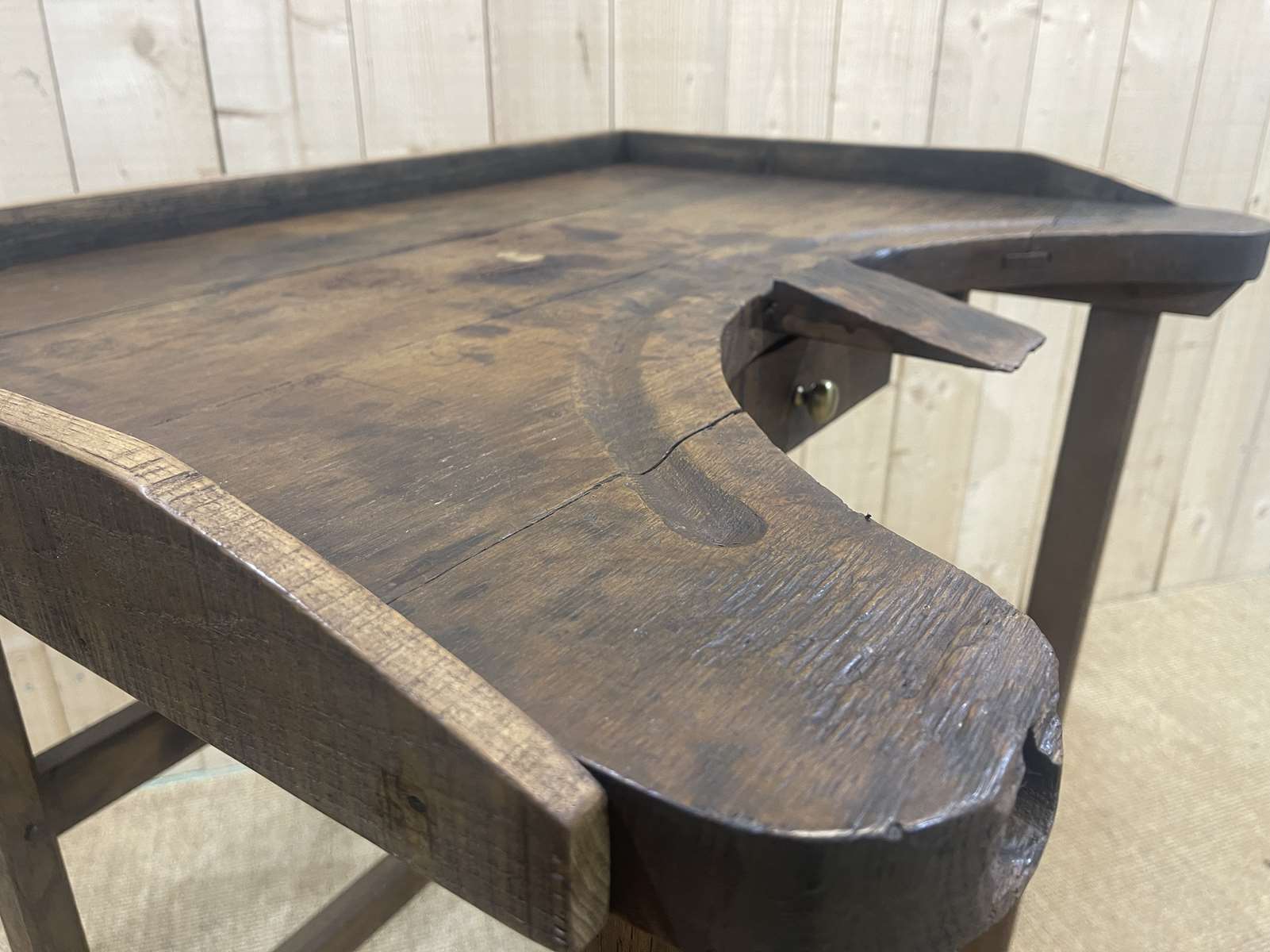 Table de travail de bijoutier en chêne début XXème
