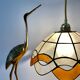 Vintage lampshade suspension in mother-of-pearl and brass