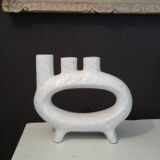 Large Ceramic Ring vase 3 collars Japan XXth