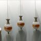 Set of 3 Space Age Pendant Lights in White Opaline Glass, Italy, 1970s