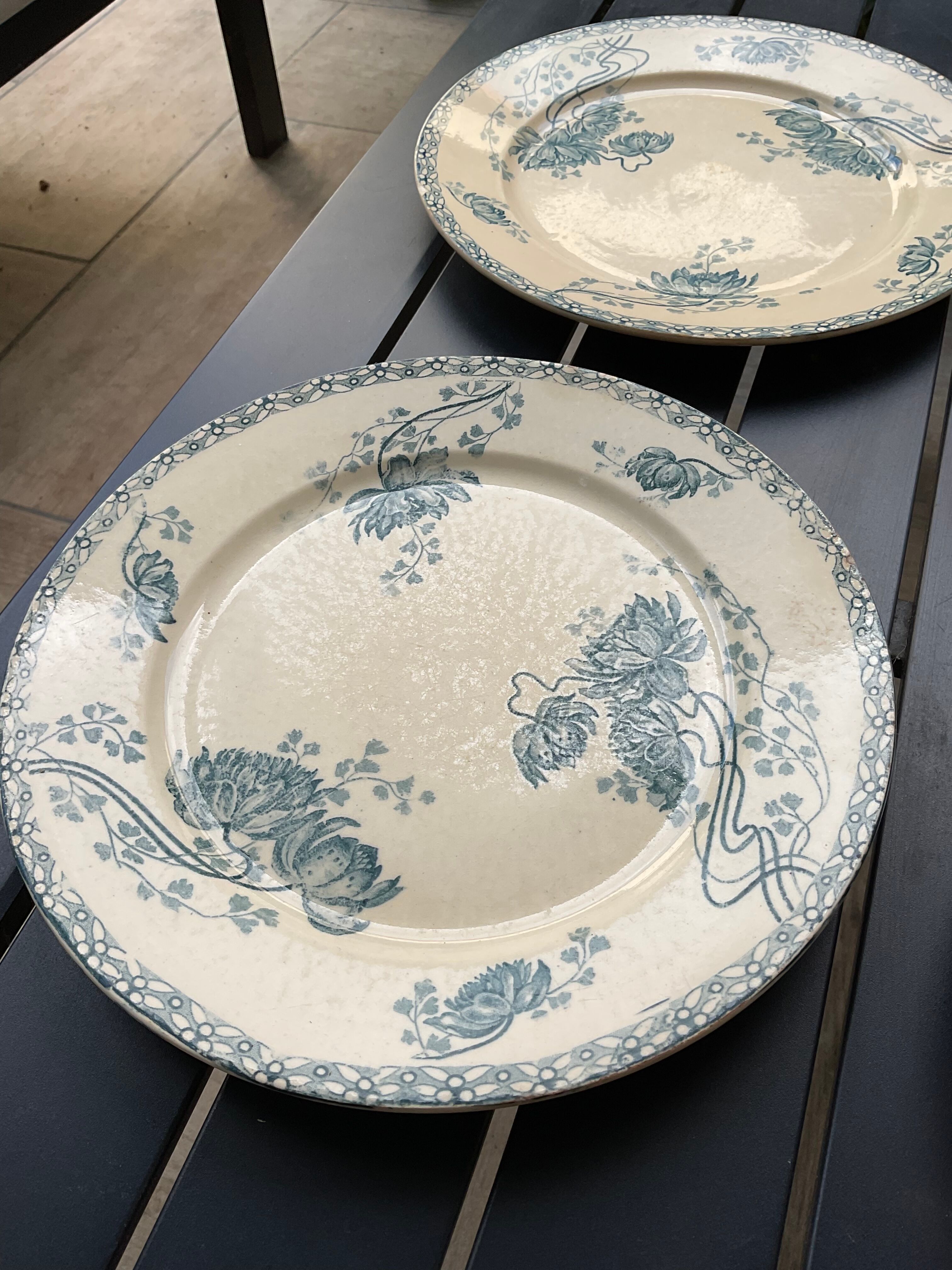 4 plates iron earth Royat sarreguemines U&C