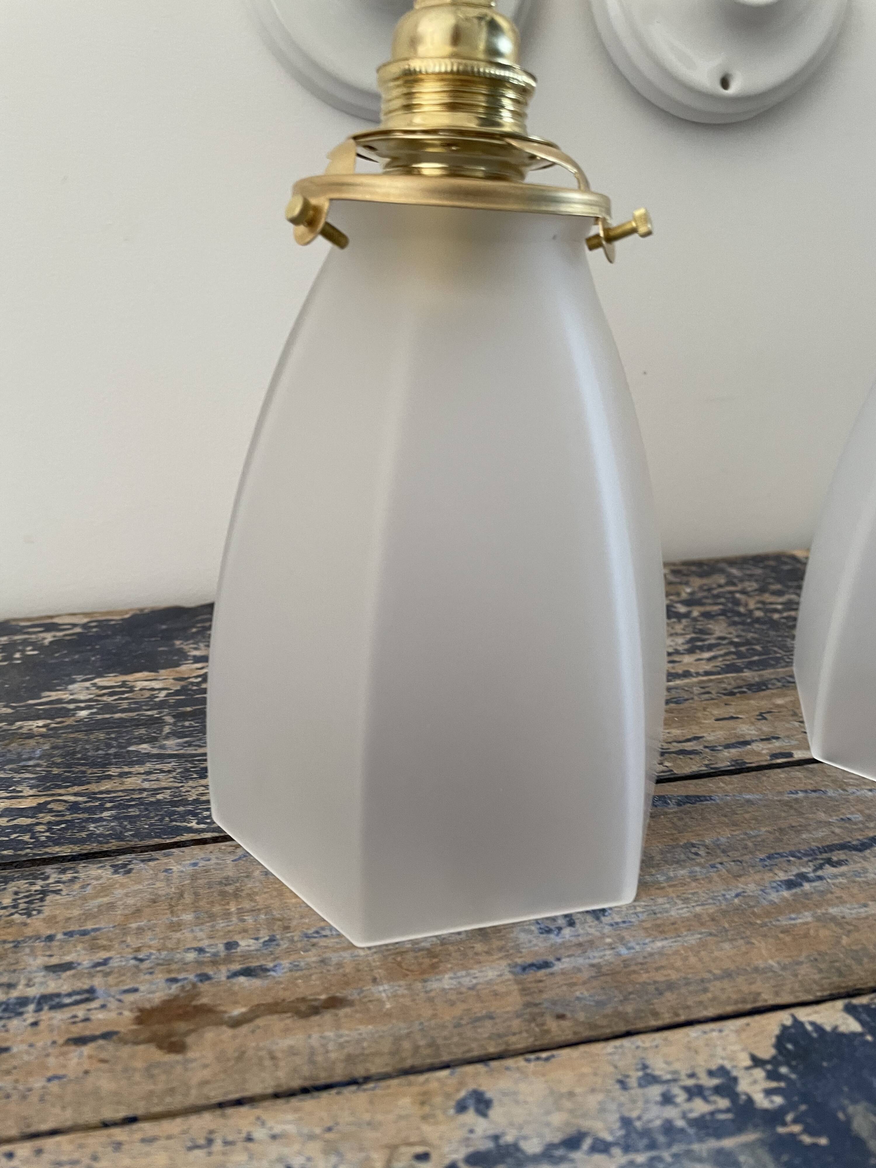 Set of two art deco wall lamps electrified to nine