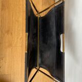 Leather and gilded brass magazine holder