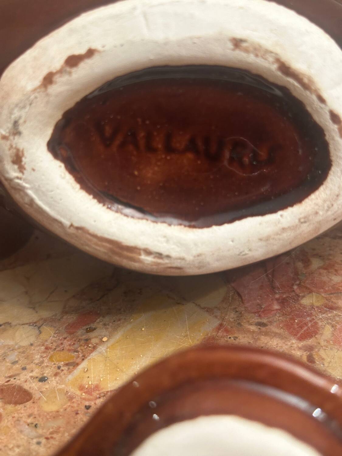 Enamelled ceramic coffee pot signed Vallauris - 1960s