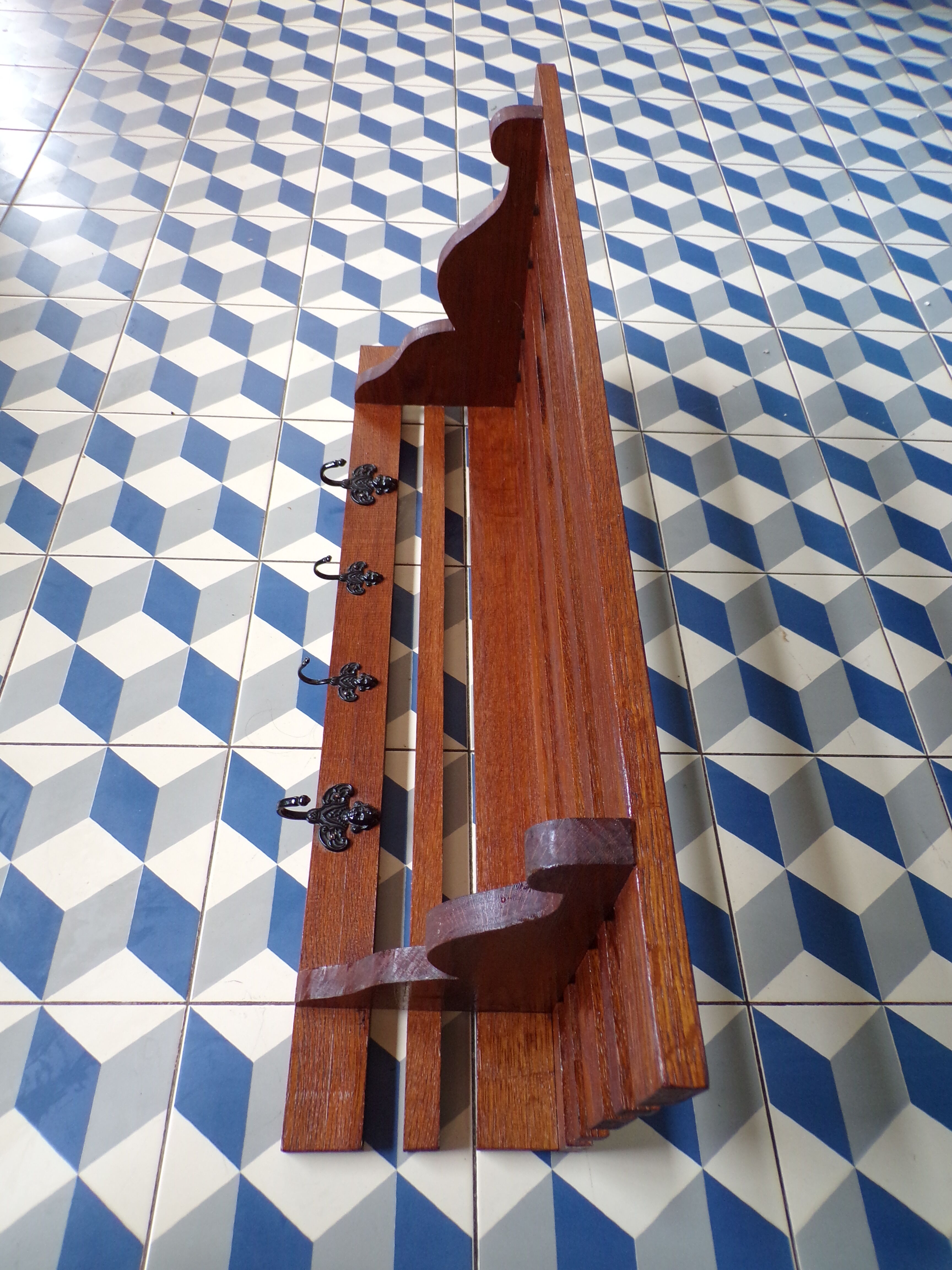 Coat rack with wooden slats 1950