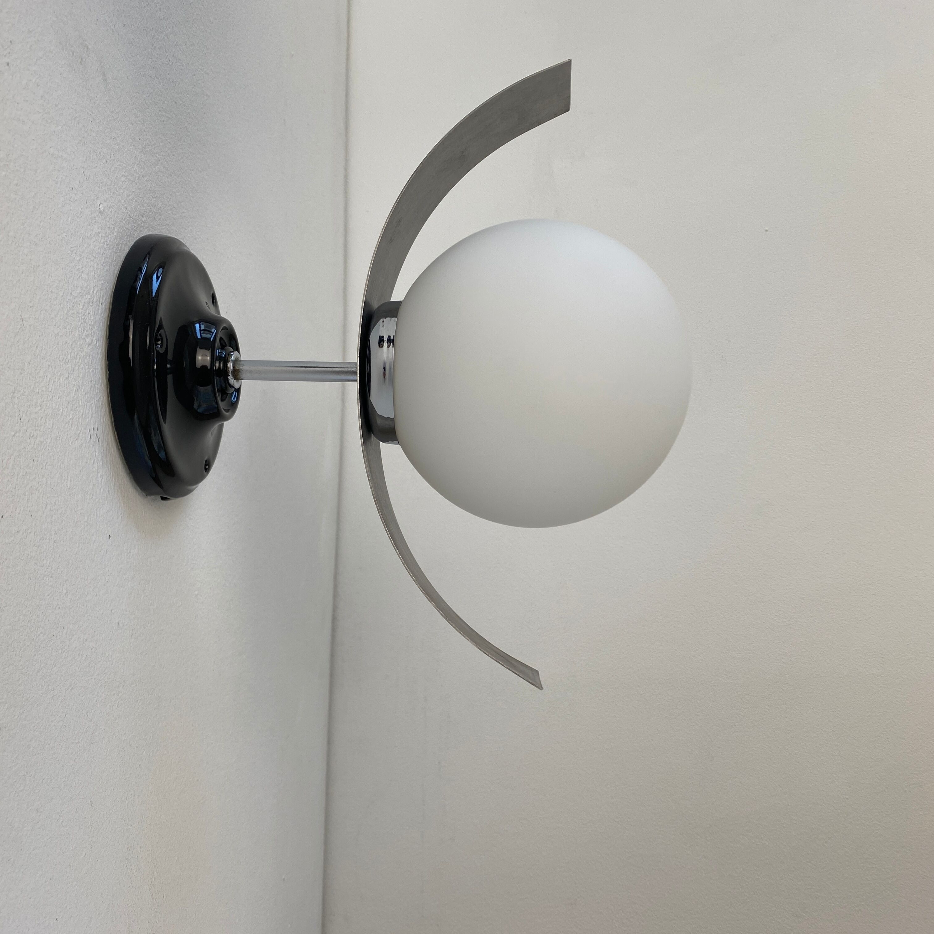 Pair of vintage opaline wall lamps