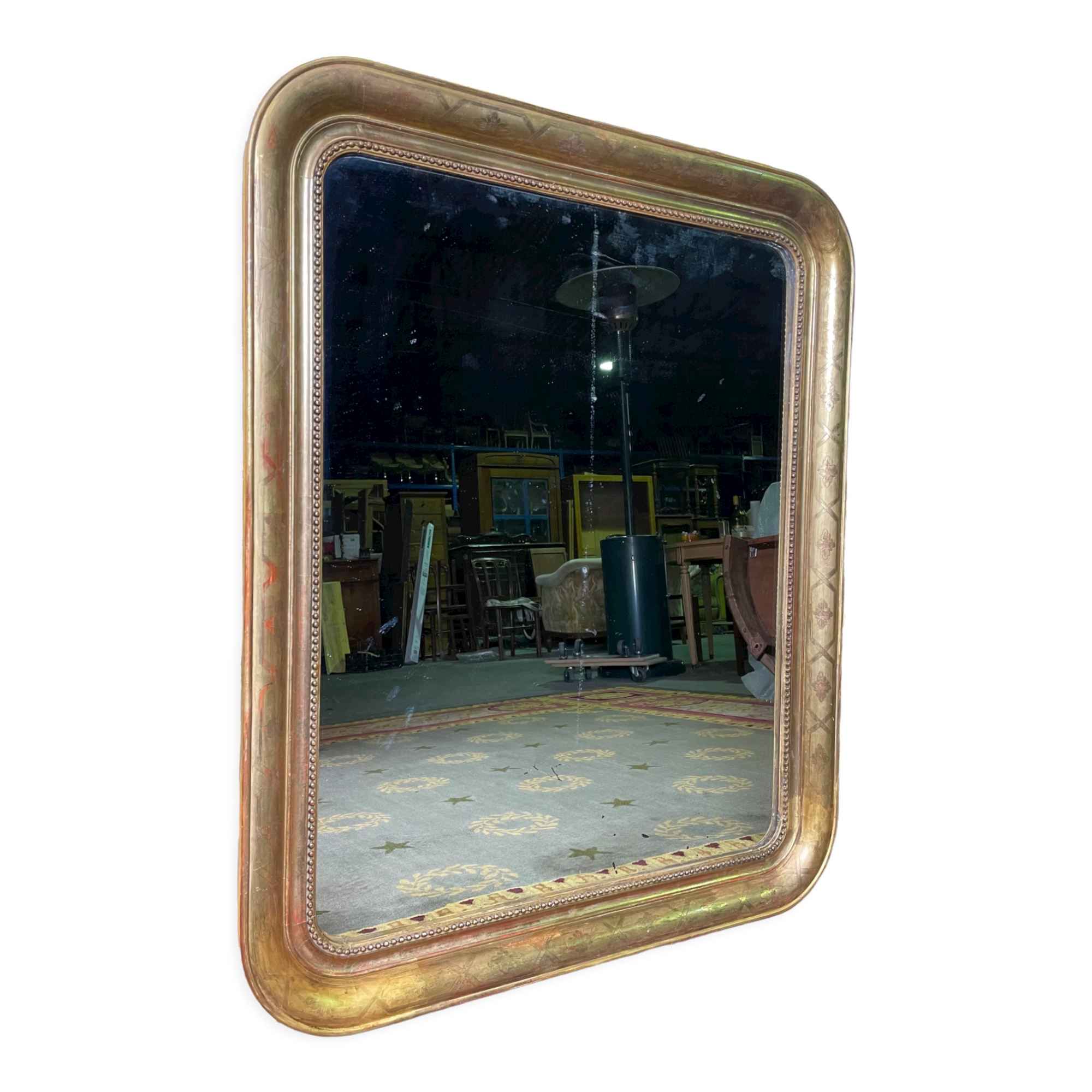 Louis Philippe era mirror with gold leaf  82x101cm