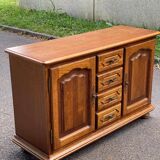 English sideboard with 2 doors and 4 drawers in solid wood 130cm
