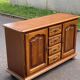 English sideboard with 2 doors and 4 drawers in solid wood 130cm