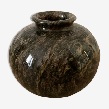 Vase boule, carrara onyx, vintage