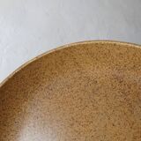 old large stoneware compotier plate on vintage foot