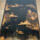 Neoclassical Brass Coffee Table with Lacquered Top Representing