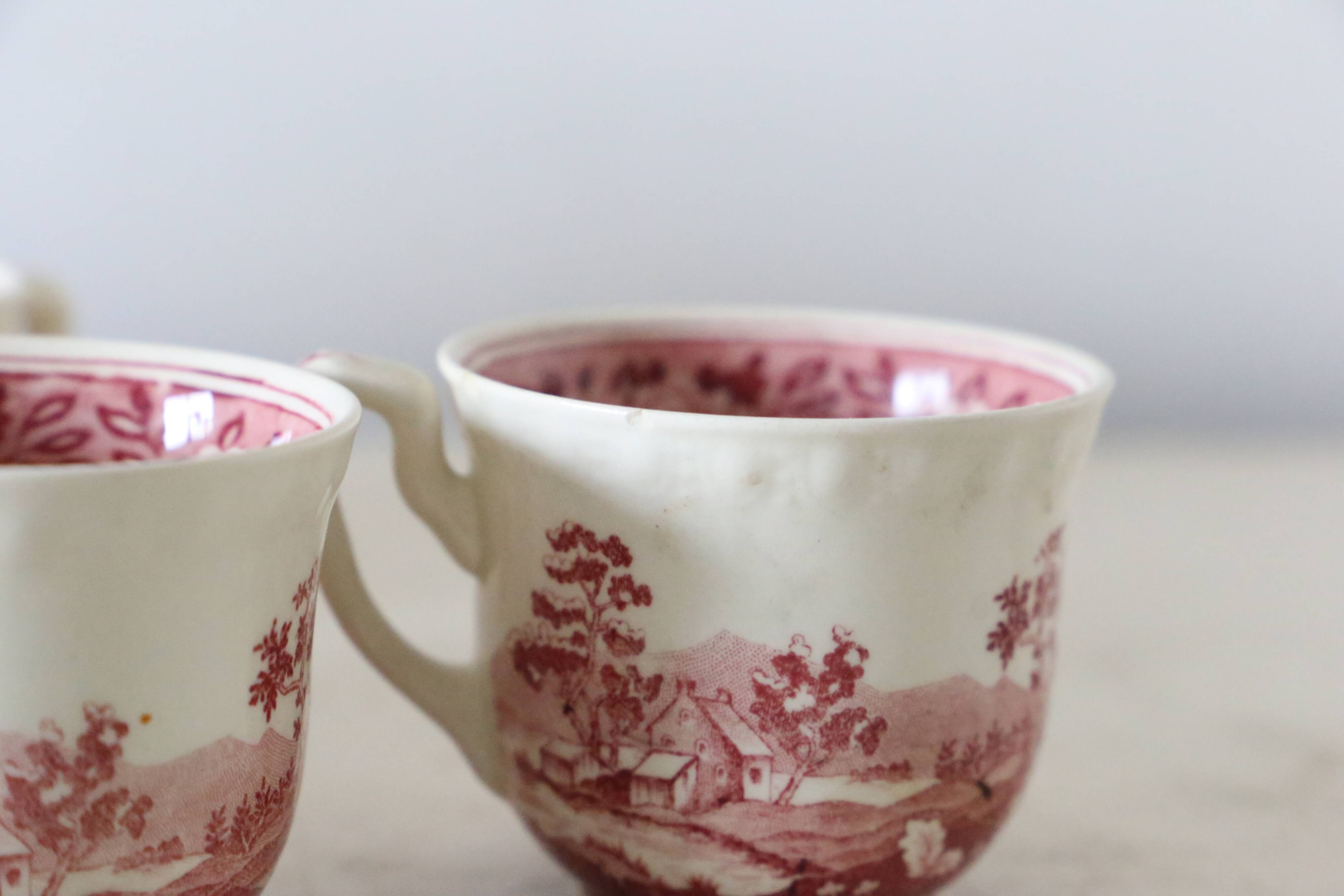 Set of 6 coffee cups and saucers, Villeroy & Boch, Rusticana rose model