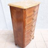 Louis XV style chest of drawers in precious wood veneer.