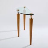 Solid oak and bronze glass console signed Garouste & Bonetti 1995